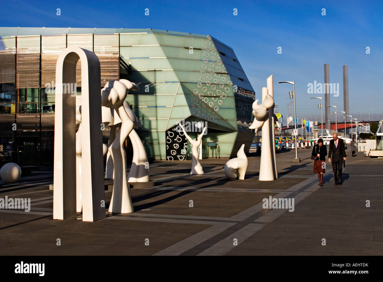 Skulpturen in Melbourne Docklands.Melbourne Victoria Australien. Stockfoto