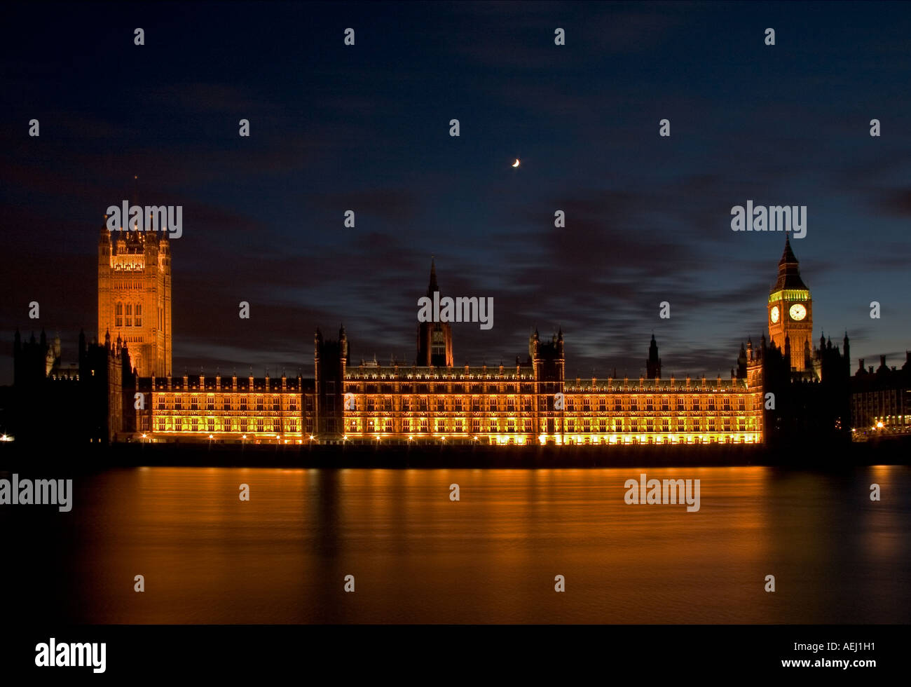 Westminster Abby in der Nacht. London, England. Stockfoto