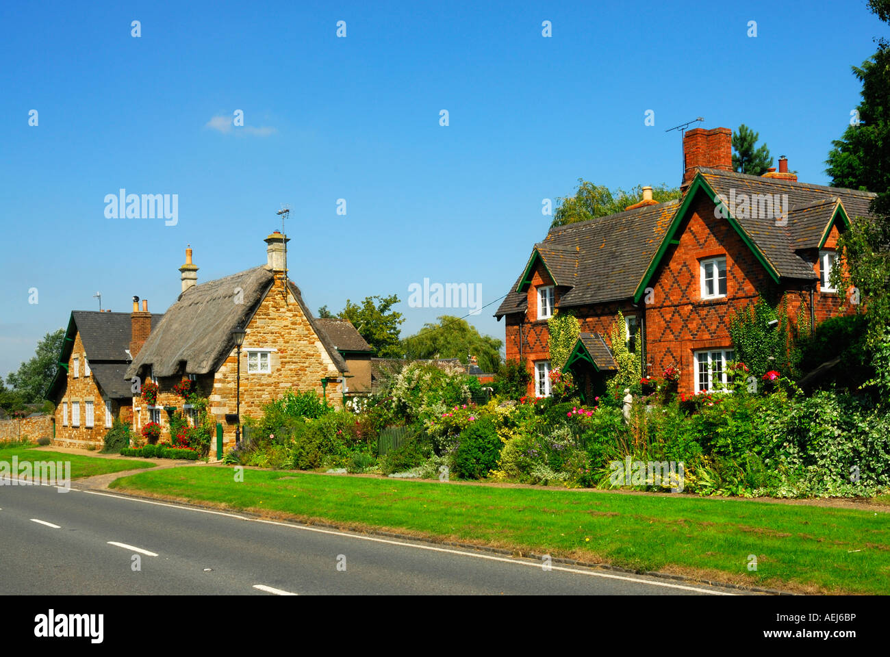 Ferienhäuser in Rockingham Village in der Nähe von Corby Northamptonshire, England Stockfoto