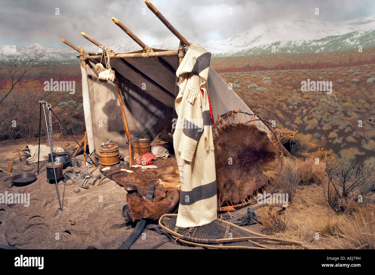 Historische Darstellung in der Oregon High Desert Museum Earle A Chiles Mitte des Geistes von der West-Zentral-Oregon Stockfoto