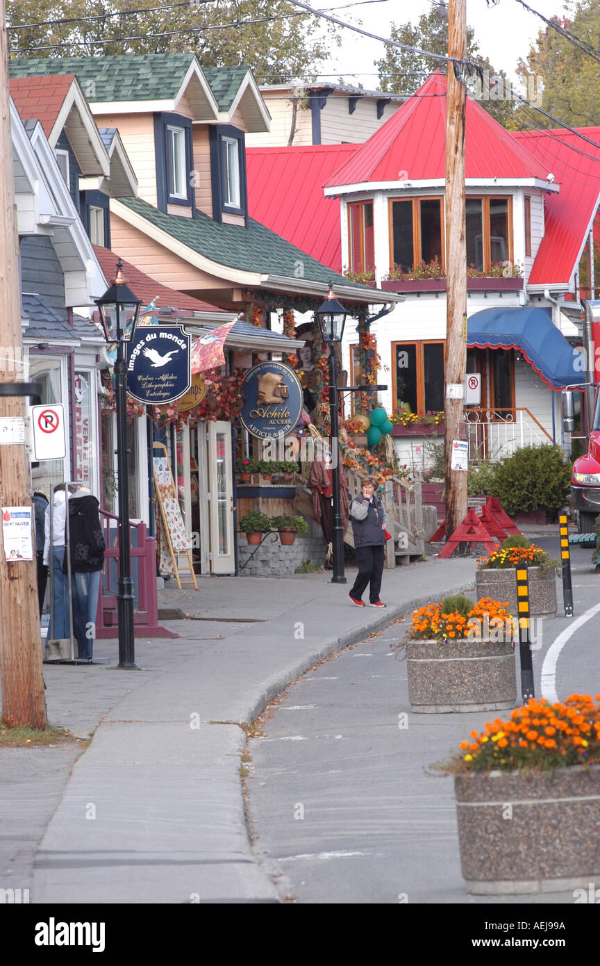 St-Sauveur Haupt Straße Laurentians Quebec Kanada Stockfoto