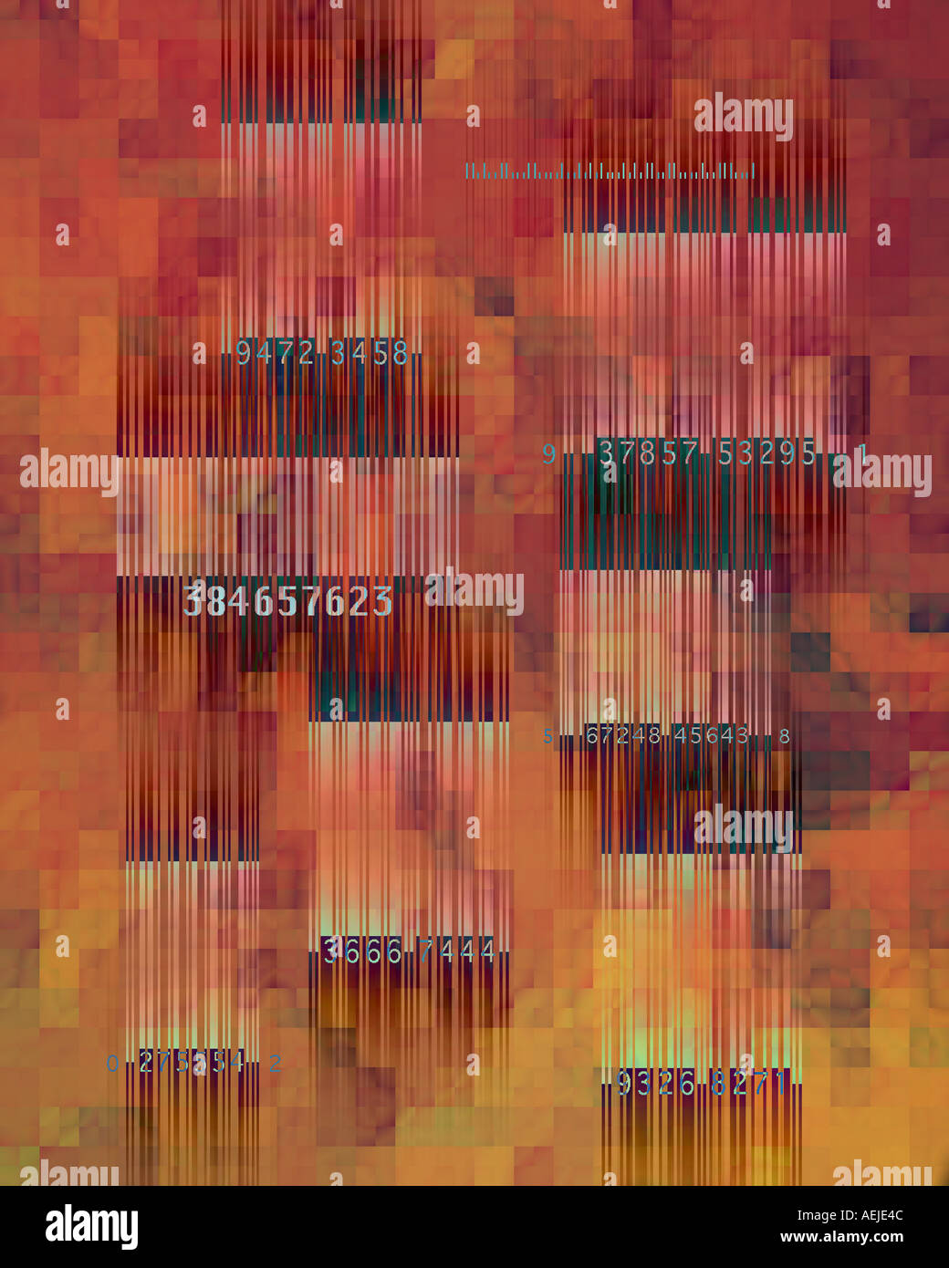 Zusammensetzung des Barcodes verschiedener Typen Stockfoto