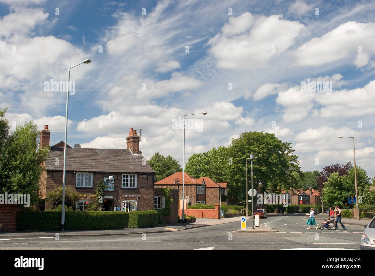 England Cheshire Stockport Cheadle Hulme Kirche Inn Robinsons Brewery Stockfoto