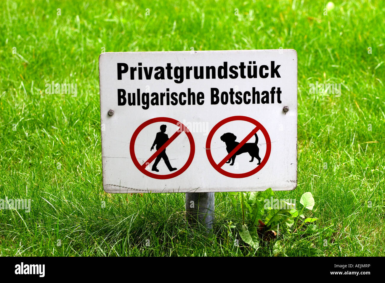 Verbot Schild - Botschaft von Bulgarien Stockfoto