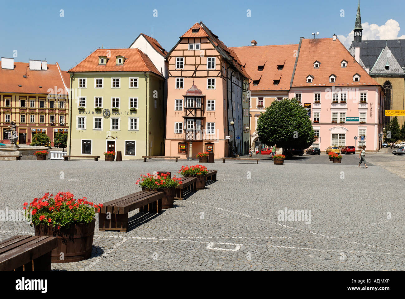 Historische alte Stadt Cheb, Eger, Westböhmen, Tschechien Stockfoto
