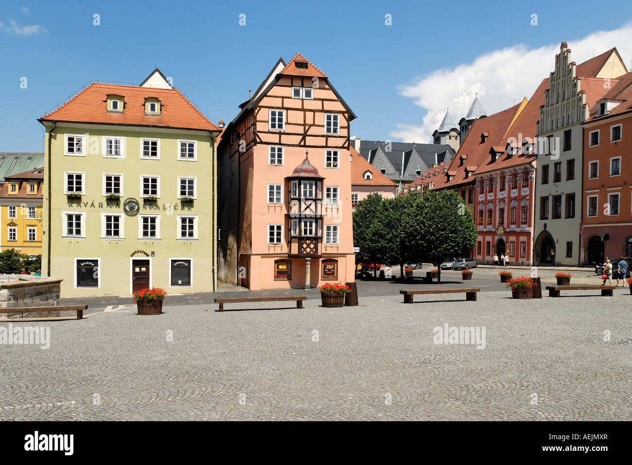 Historische alte Stadt Cheb, Eger, Westböhmen, Tschechien Stockfoto