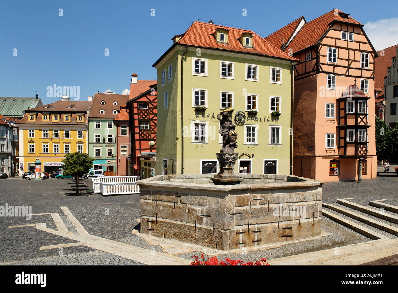 Historische alte Stadt Cheb, Eger, Westböhmen, Tschechien Stockfoto