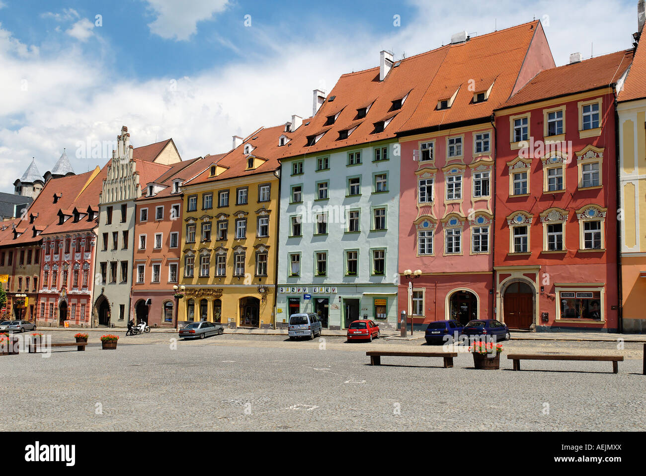 Historische alte Stadt Cheb, Eger, Westböhmen, Tschechien Stockfoto