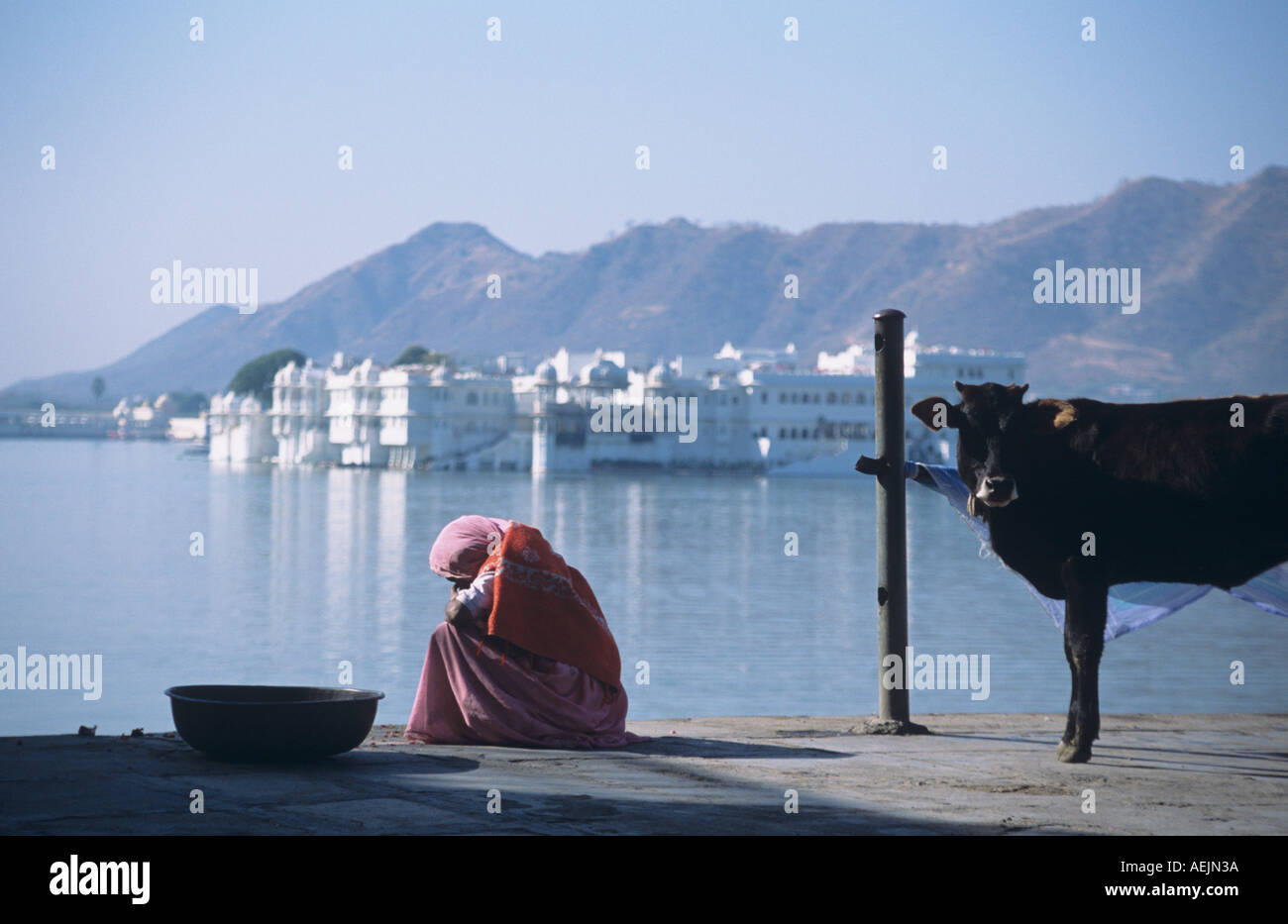 Gangaur Ghat Pichola-See Udaipur Rajasthan Indien Stockfoto