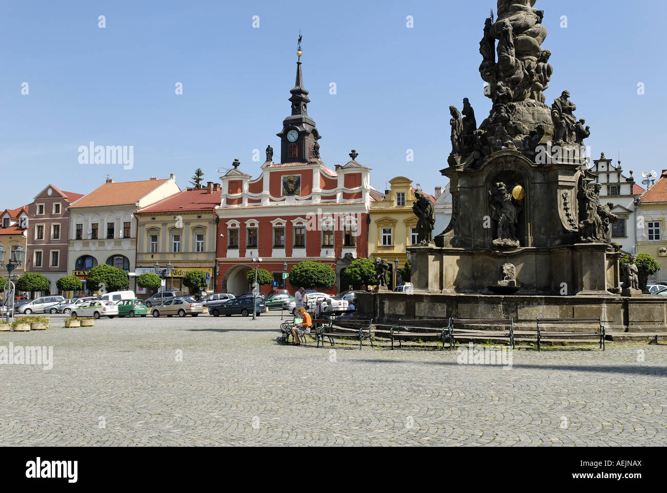 Historischen Stadtplatz von Chrudim, Böhmen, Tschechische Republik Stockfoto