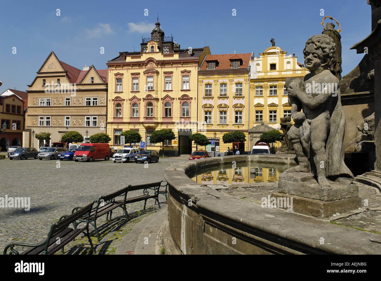 Historischen Stadtplatz von Chrudim, Böhmen, Tschechische Republik Stockfoto