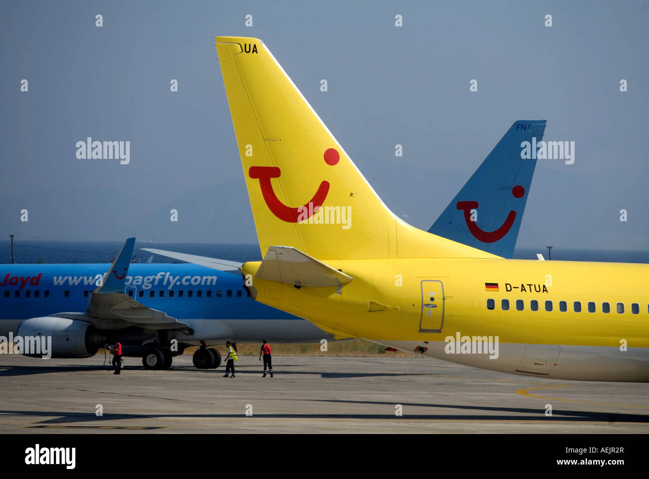 Boeing 737 des Reiseveranstalters TUI Stockfoto