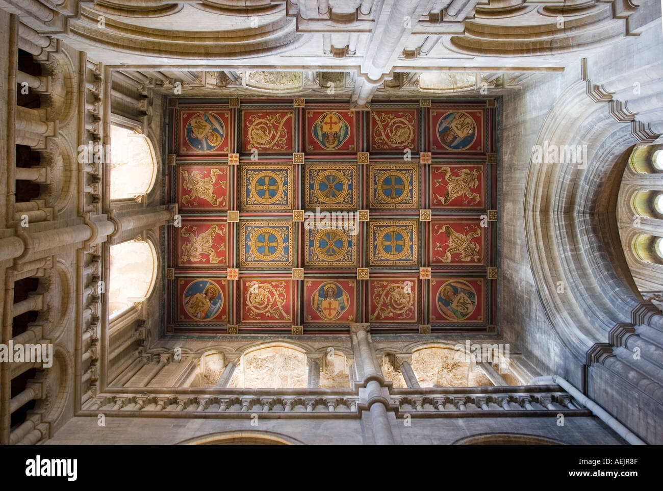 Südwesten Querschiff bemalte Decke - Ely Kathedrale - Cambridgeshire Stockfoto