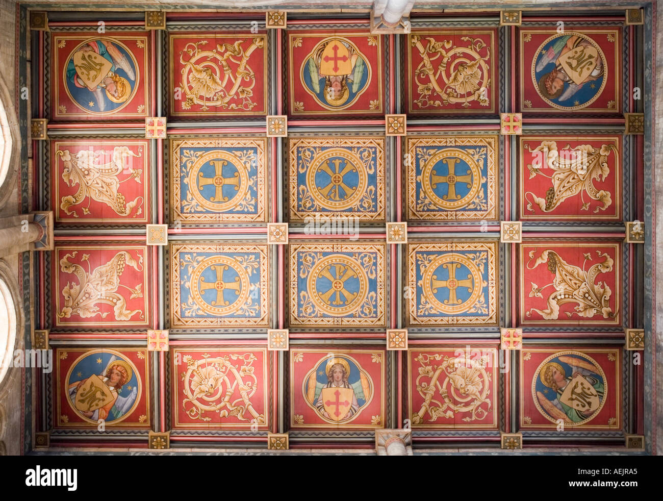 Bemalte Decke - Ely Kathedrale - Cambridgeshire Stockfoto