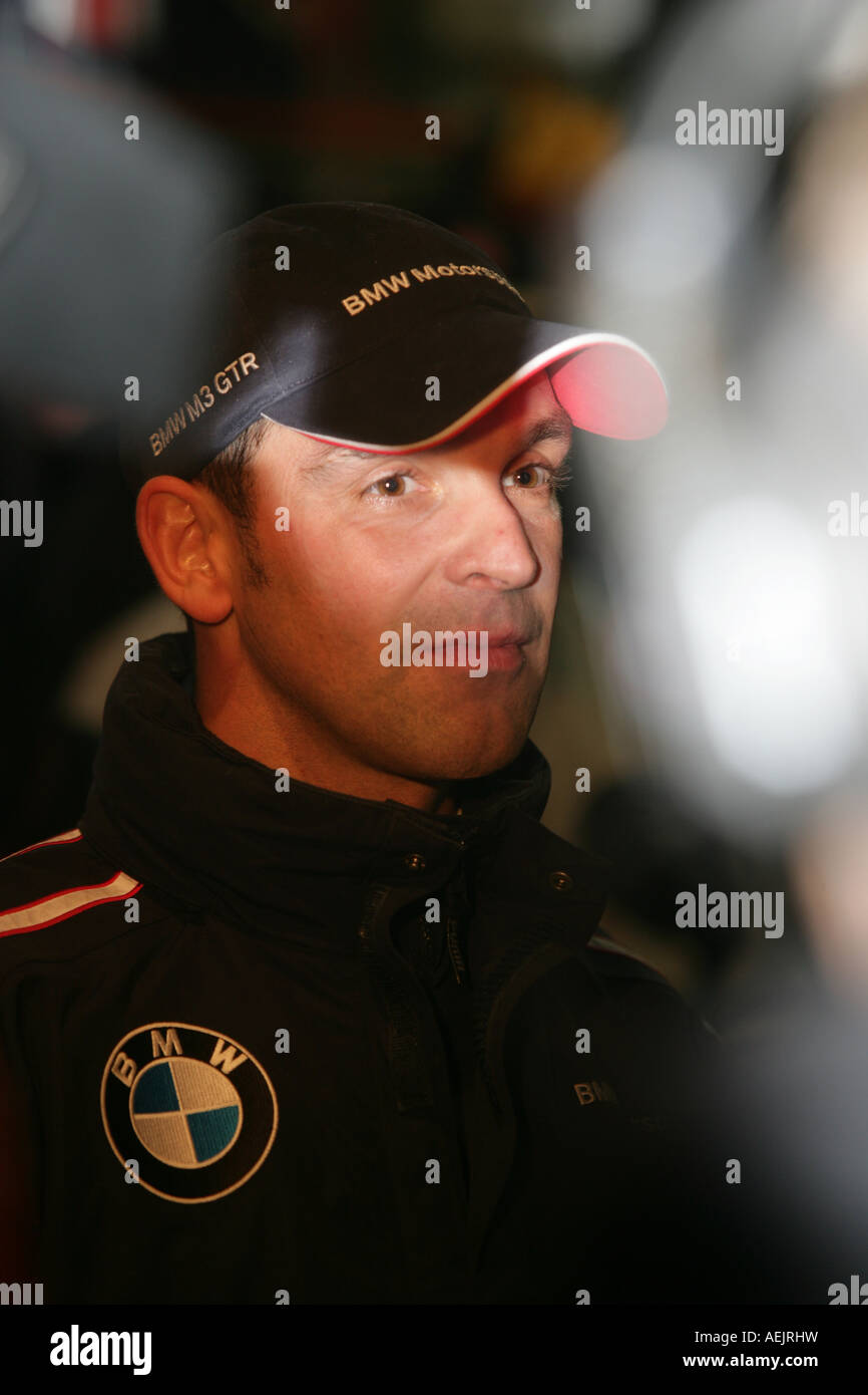 BMW Rennfahrer Joerg Mueller Stockfoto
