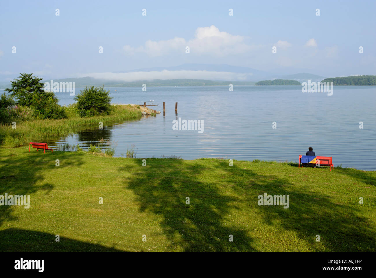 Lipno Stausee Lake Udolni Nadrz Lipno Sumavske mehr Sumava entlang des Vlltava Flusses Moldau Tschechien Südböhmen Stockfoto