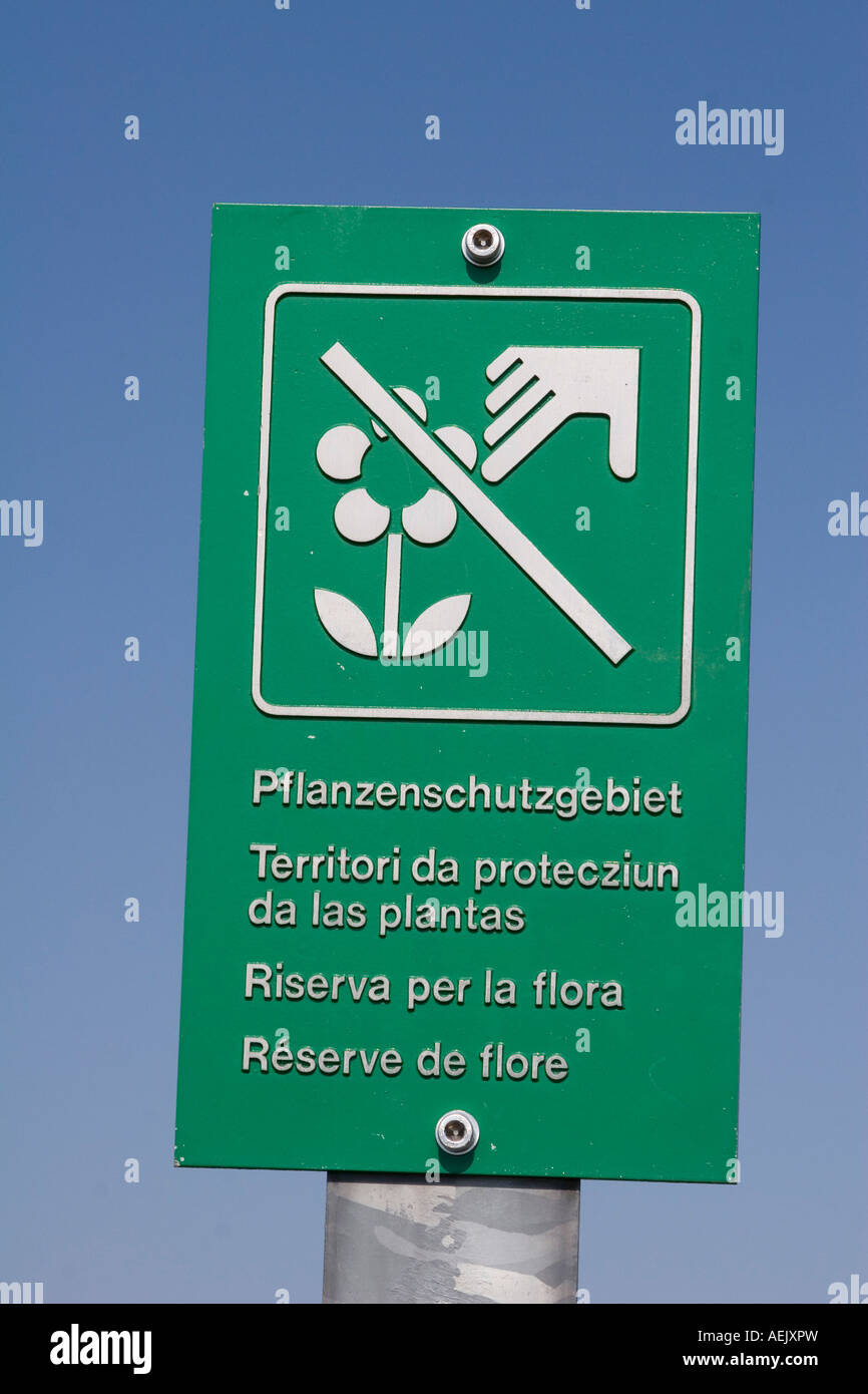 Schweiz Naturschutz Schild Stockfotos und -bilder Kaufen - Alamy