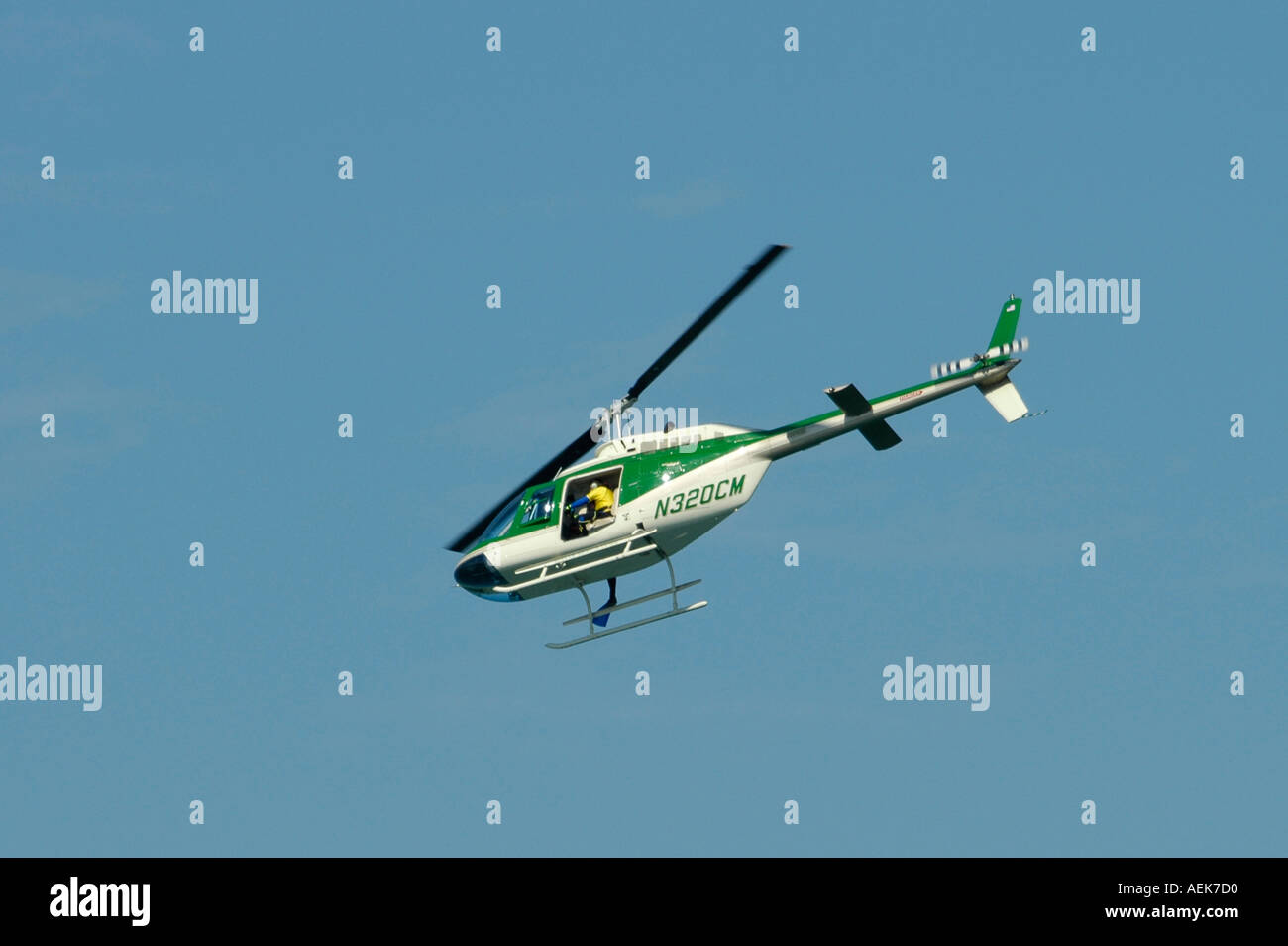 Hubschrauber im Flug Stockfoto