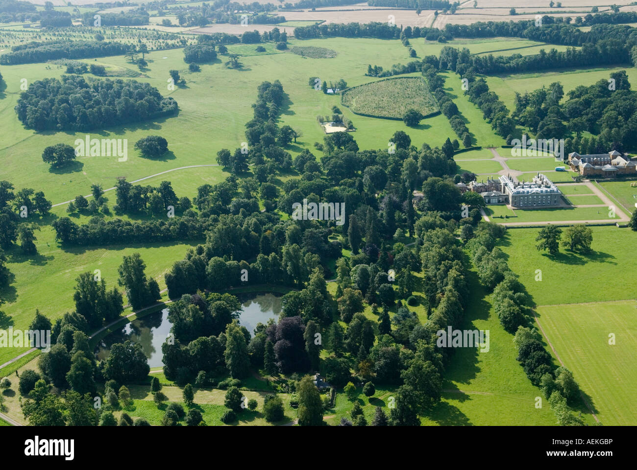 Althorp House and the Oval Lake, Earl Spencer Family Estate and