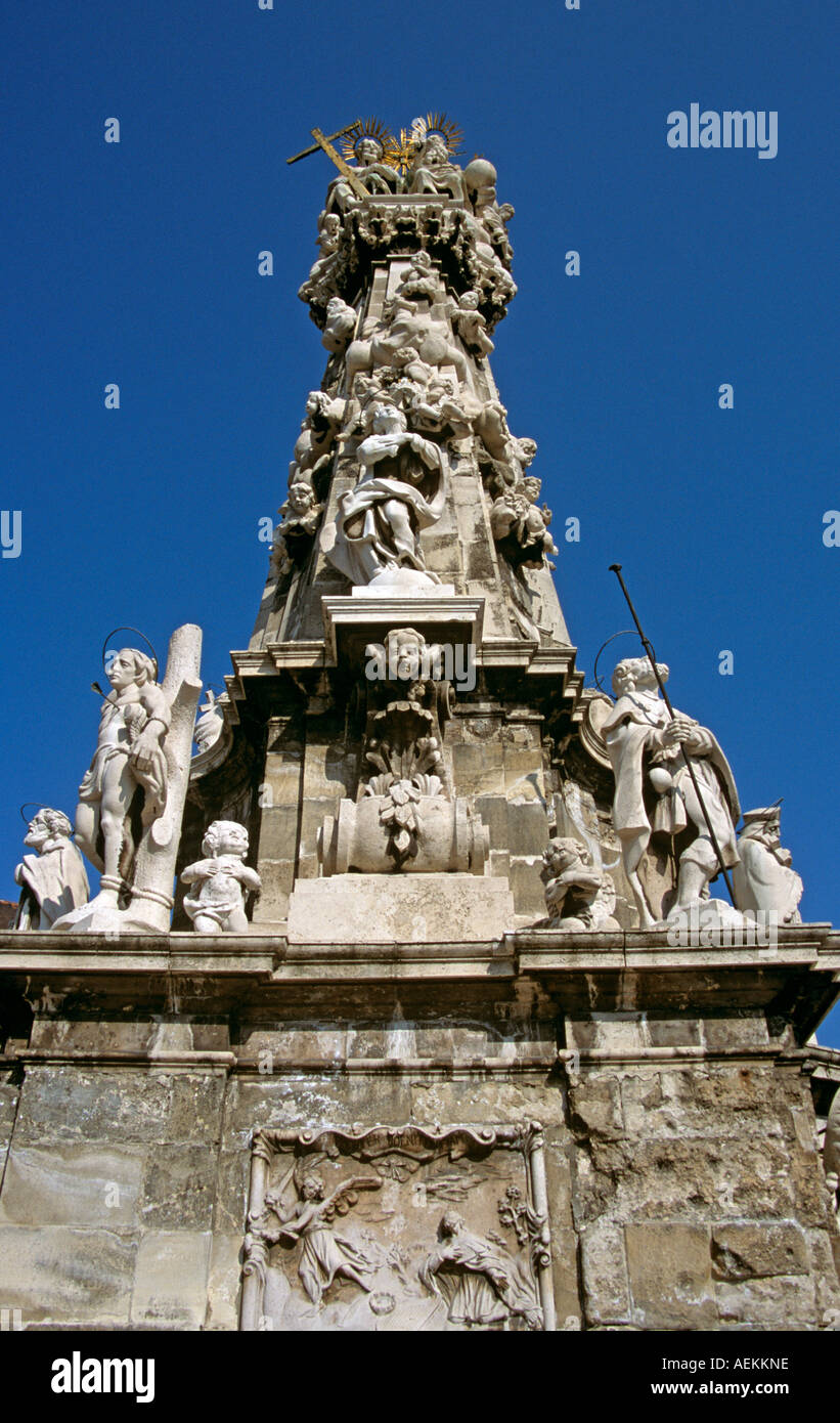 Heilige Dreifaltigkeit Statue, Szentharomsag Ter Trinity Square, Castle Hill District, Budapest, Ungarn Stockfoto