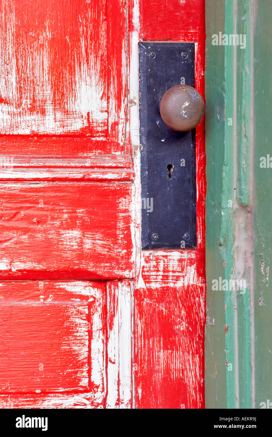 Alte rote Tür Tucson Arizona Stockfoto