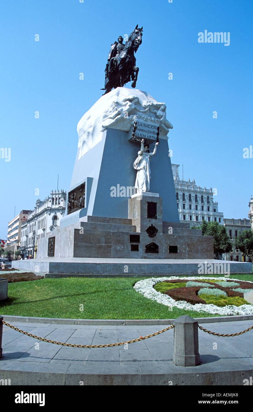 General José de San Martin Statue, Plaza San Martin, Lima, Peru Stockfoto