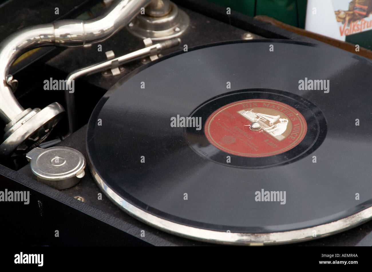 Plattenspieler Musik Stereo-Nadel alte Industrie Vinyl u/min 78 33 45 Album single Tanz Diagramm oben auf der Pop-disco Stockfoto