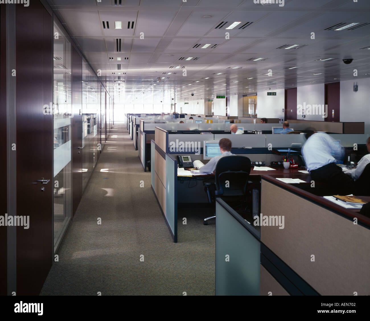 Lehman Brothers, 25 Bank Street, Canary Wharf, London, 2004. Bürofläche. Architekt: Swanke Hayden Connell Stockfoto