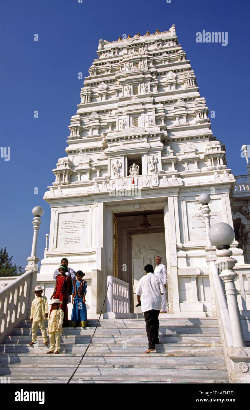 Indien Andhra Pradesh Hyderabad Birla Mandir gopuram Stockfoto