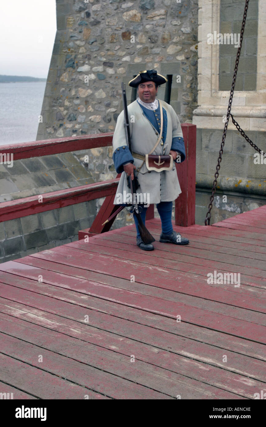 Zusätzliche Wache am Festung Louisburg, Nova Scotia, Kanada Stockfoto