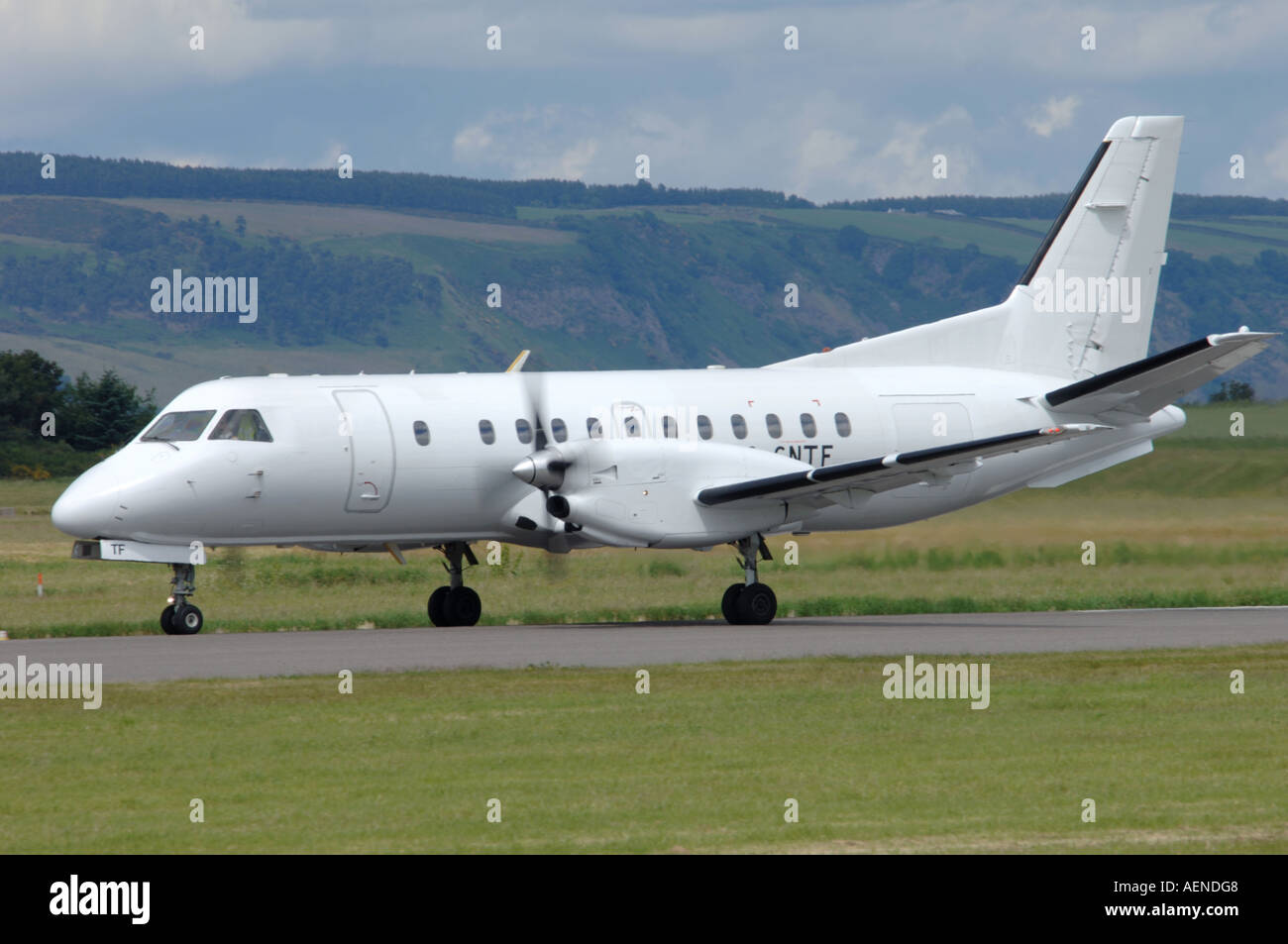 Saab SF-340A schwedische zweimotorige Turboprop-Flugzeuge.   XAV-689 Stockfoto