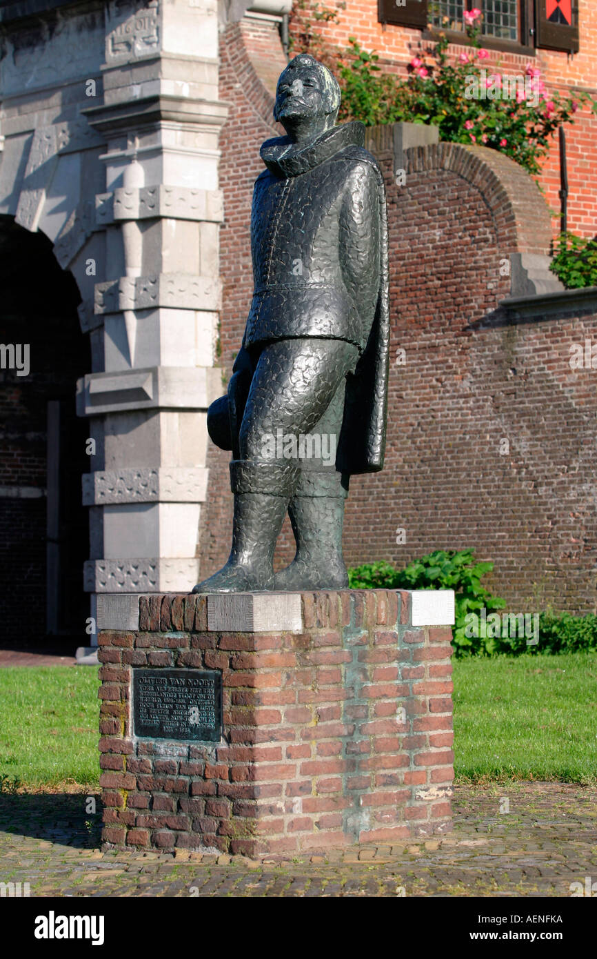 Statue für Olivier van Noort, Schoonhoven, Zuid-Holland, Niederlande Stockfoto