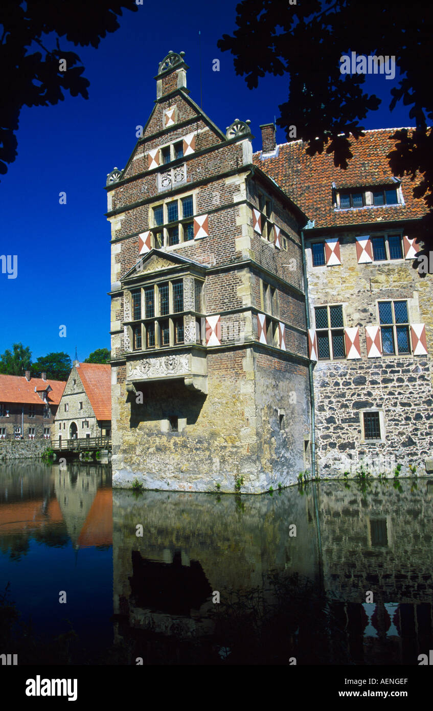 Grabenlöffel Burg Vischering Lüdinghausen Nord Rhein Westfalen Deutschland Europa Stockfoto