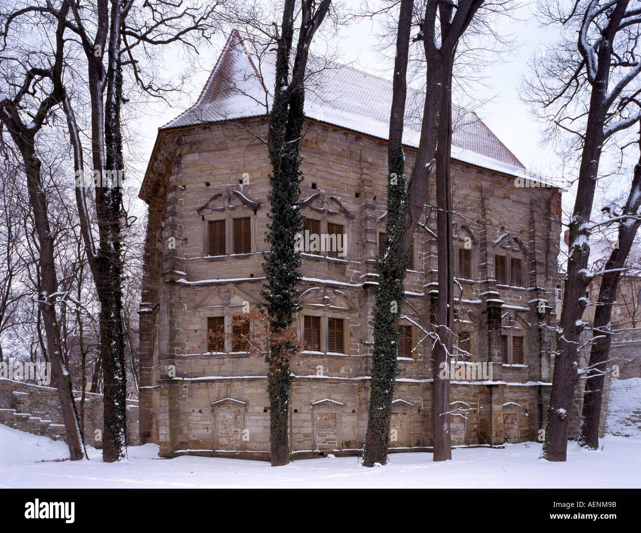 Droyßig, Schloßkapelle, Nordostansicht, 1622-23 Stockfoto