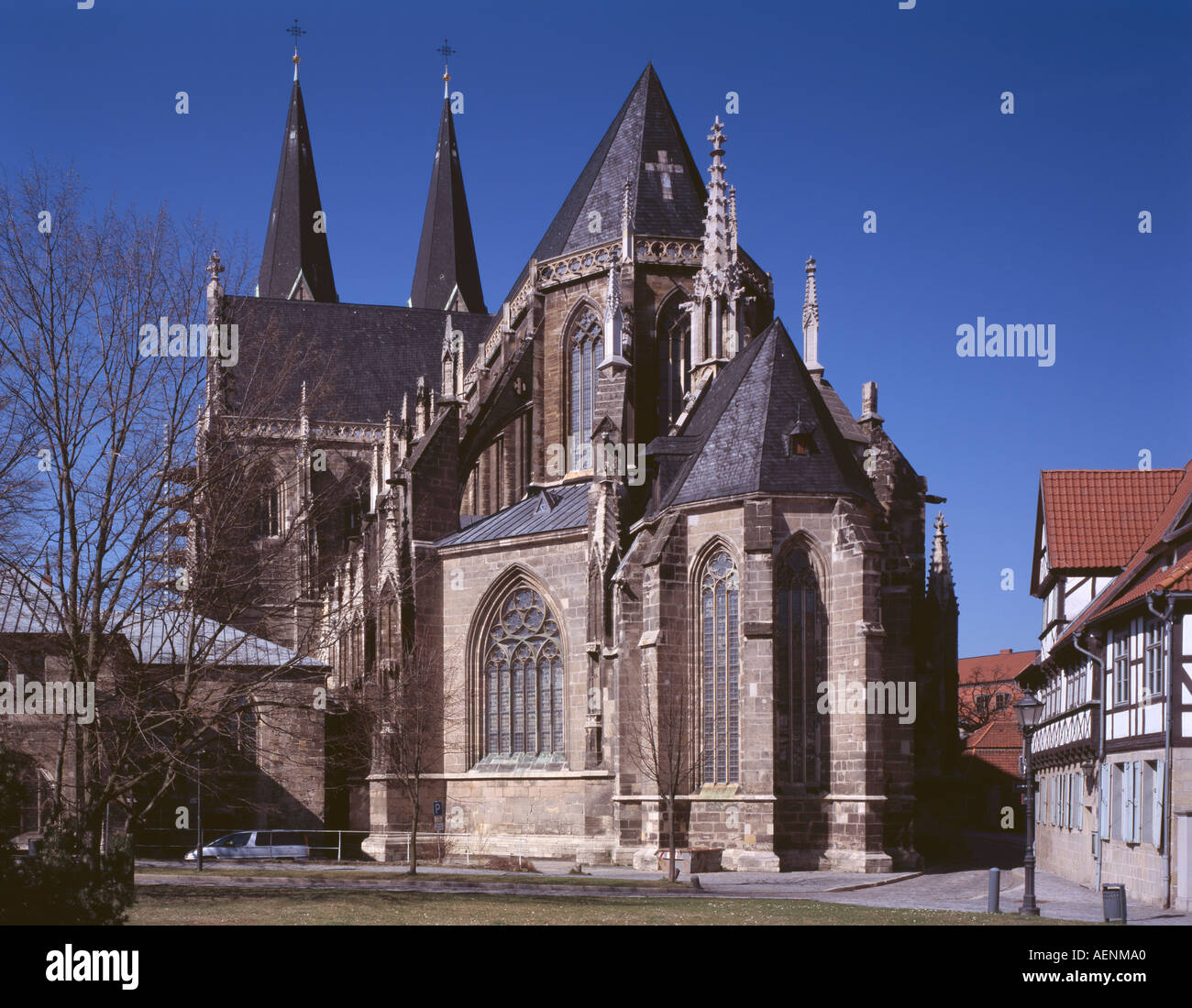 Halberstadt, Dom, Ostansicht Stockfoto