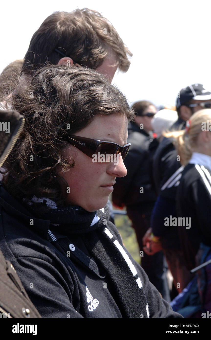 Neuseeländer bei einer Trauerfeier Anzac Day am 25 April am Chunuk Bair, Gallipoli, Türkei Stockfoto