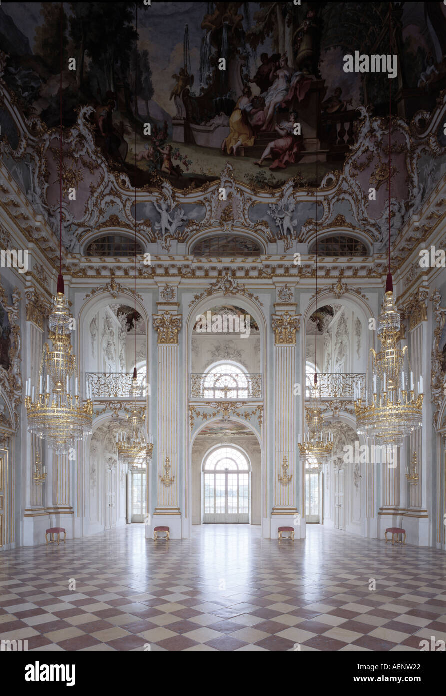 München, Schloß Nymphenburg, Festsaal Stockfoto