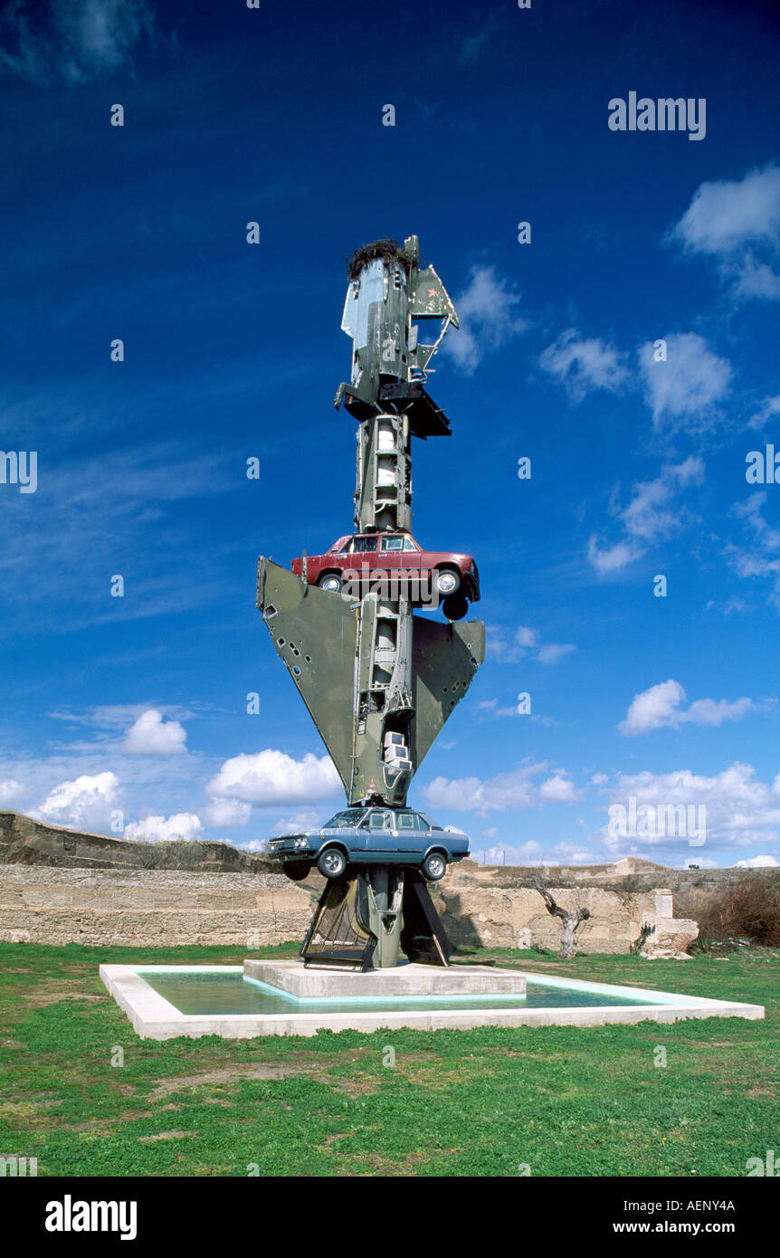 Malpartida de Cáceres, Museum Wolf Vostell, Por Que el Proceso Entre Pilatus y Jesus Duru solo Dos Minutos (1996) Stockfoto