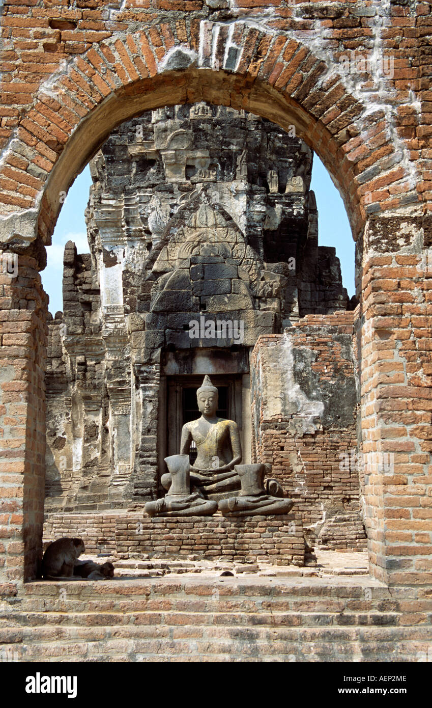 Phra Prang Sam Yot Tempel, Lopburi, Thailand Stockfoto