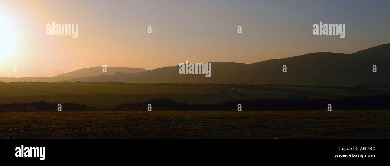 Nord-West-Wales Nebel Sky Panorama Weitwinkel atmosphärischen launisch Stockfoto