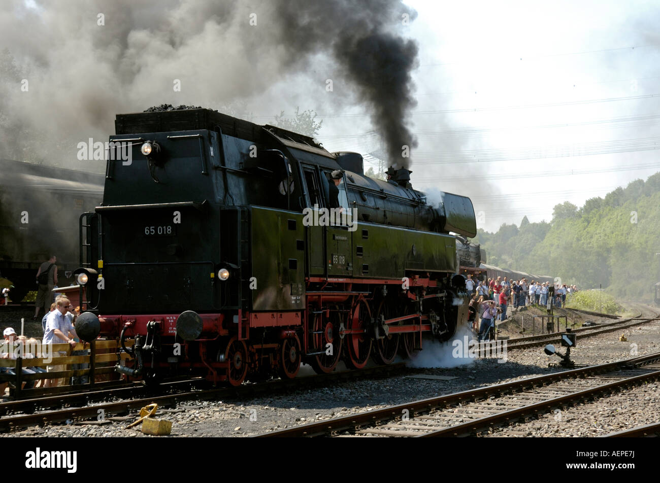 Dampf macht-Demonstration am Eisenbahnmuseum Bochum, Deutschland. Stockfoto