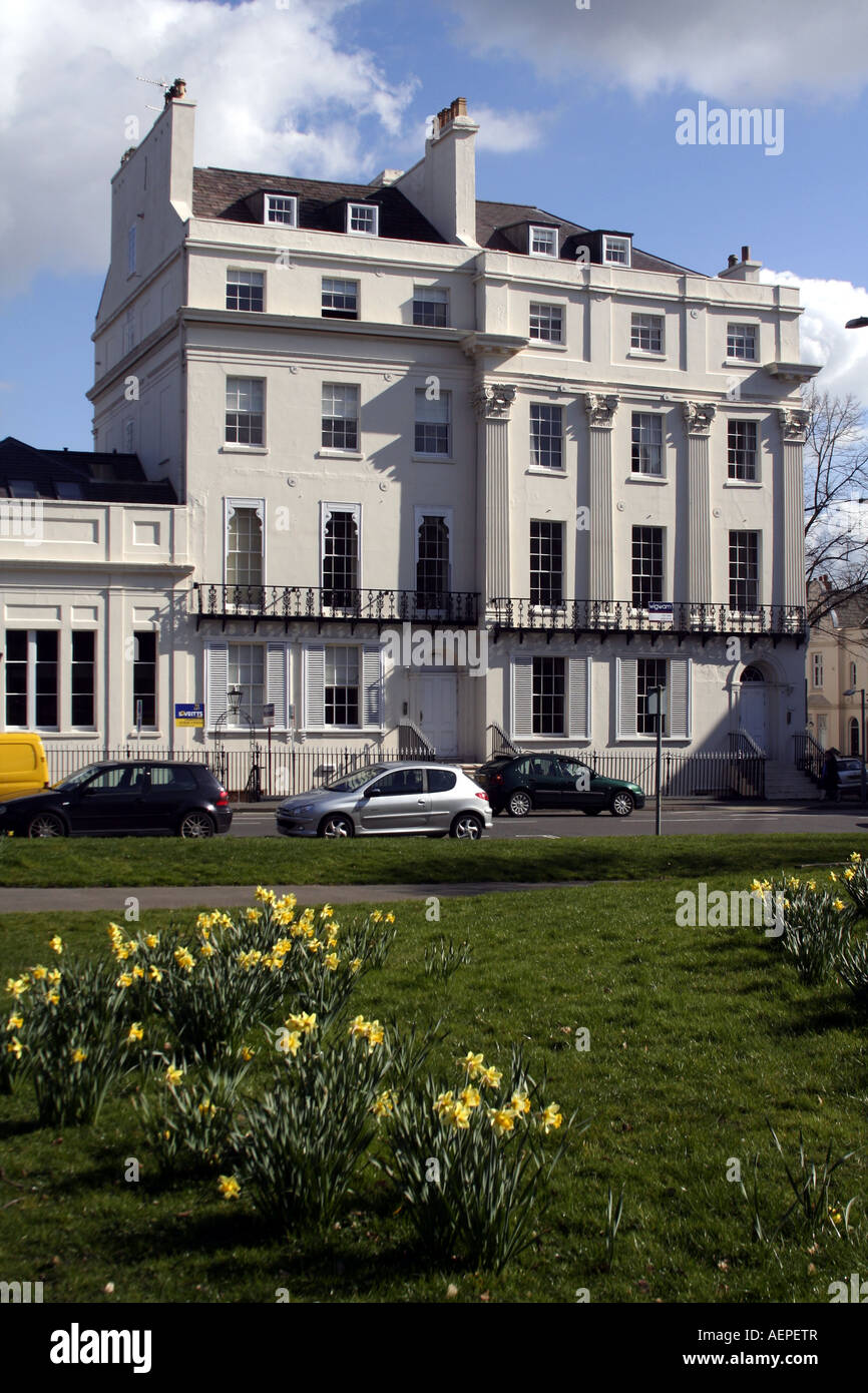 Regency-Stil Wohnungen im Kenilworth Straße in Leamington Spa, Warwickshire, England, UK Stockfoto