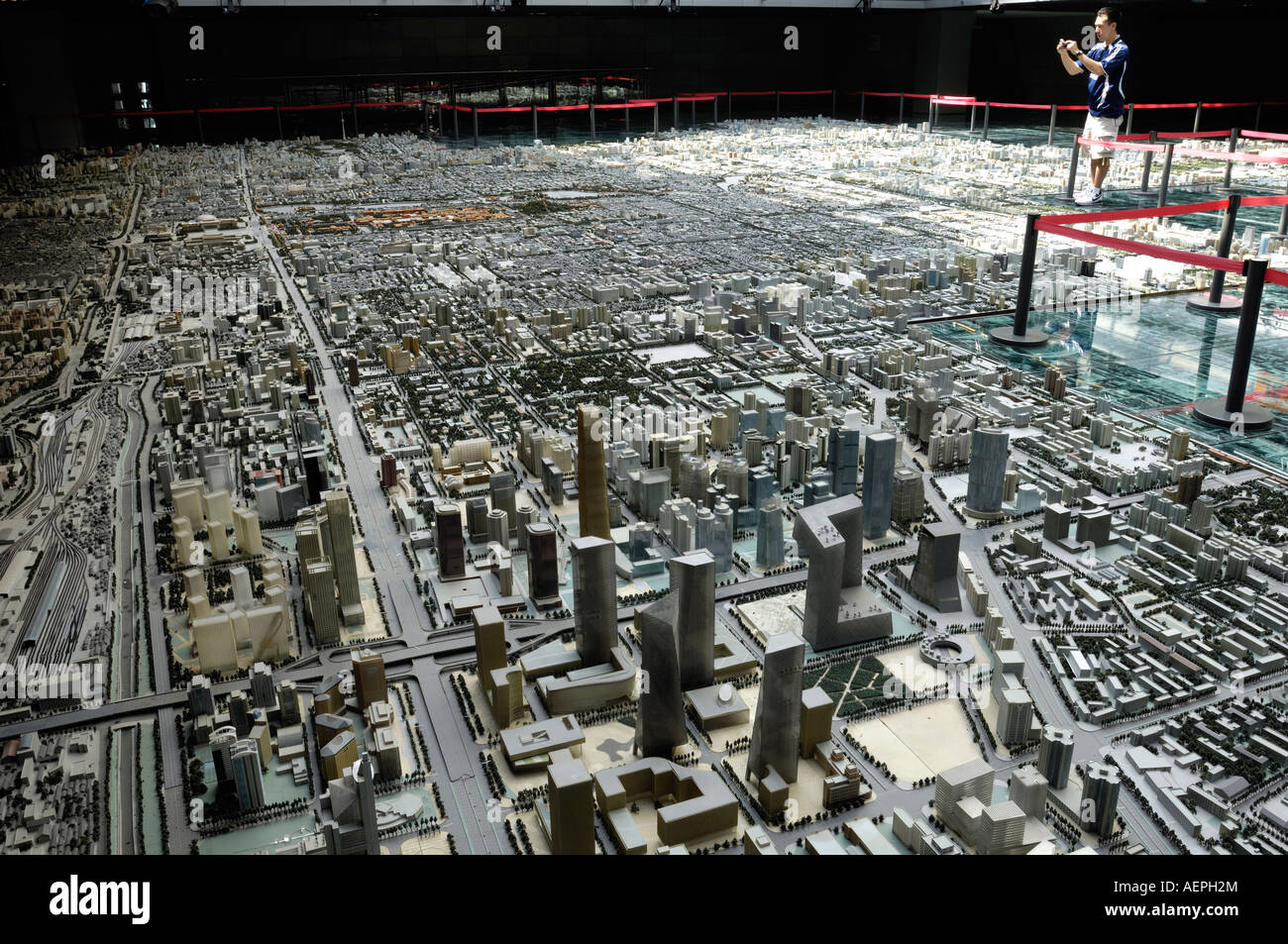 Das Modell der Beijing s Stadt Masterplan in Beijing Planning Exhibition Hall 29. August 2007 Stockfoto