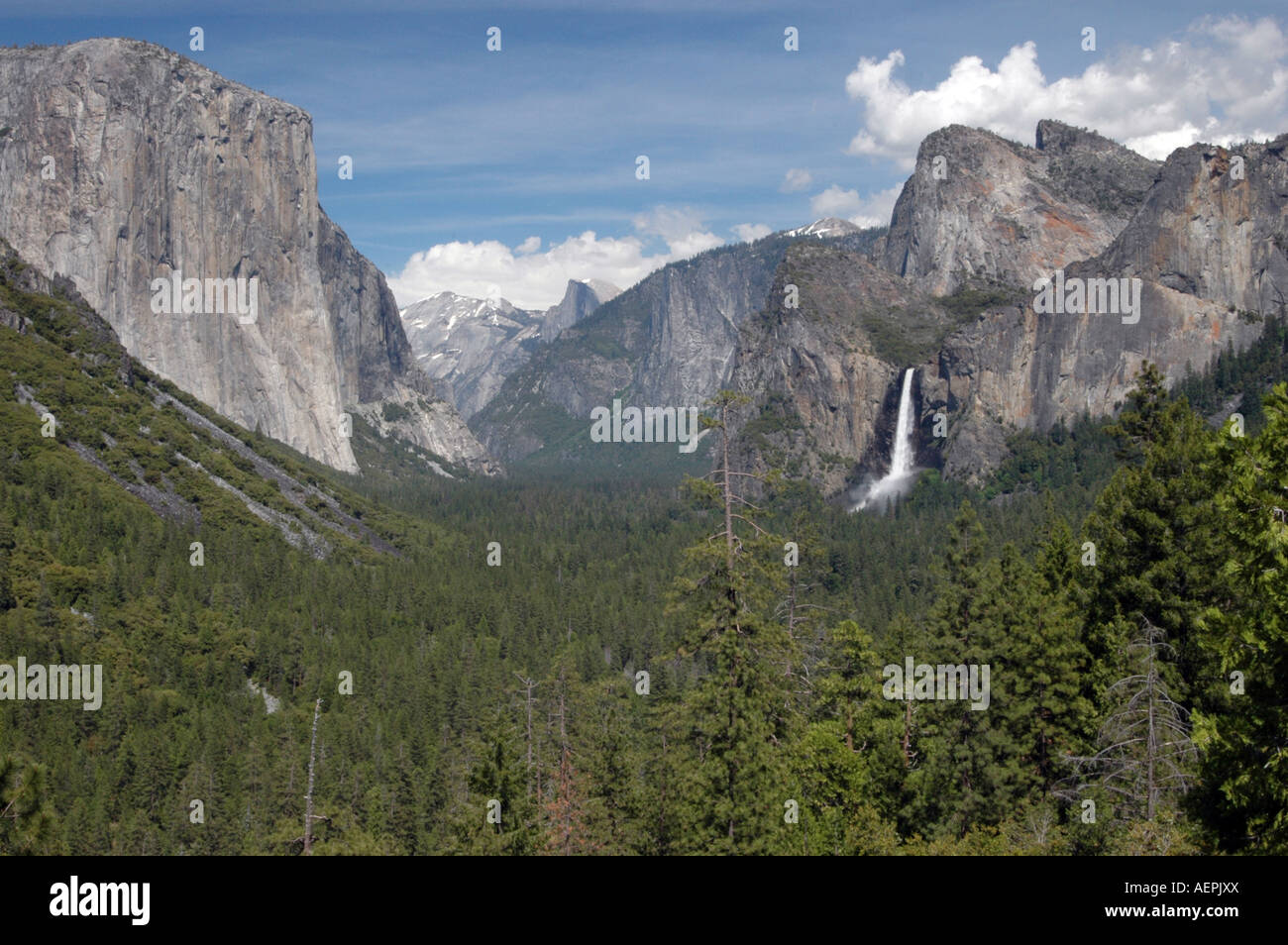 Yosemite Valley vom Tunnel View Stockfoto