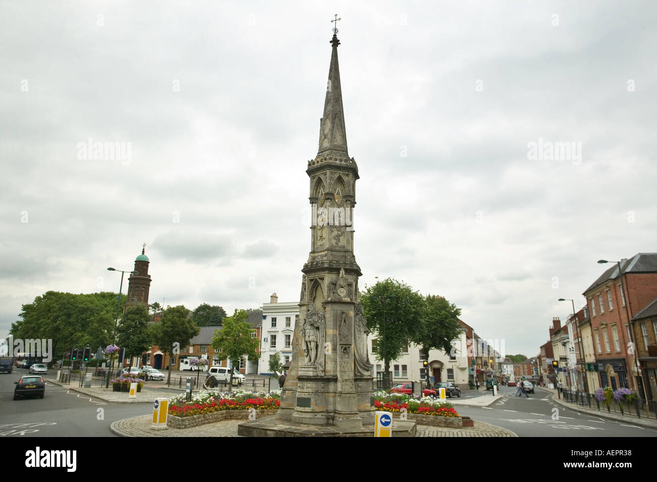 Banbury Cross-Denkmal in der Stadt Banbury in Oxfordshire Stockfoto