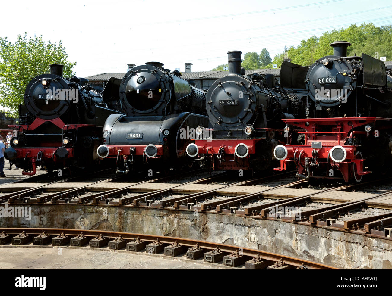 Dampflokomotiven auf das Eisenbahnmuseum in Bochum, Deutschland. (Thema des Bildes nicht. AF2RFP) Stockfoto
