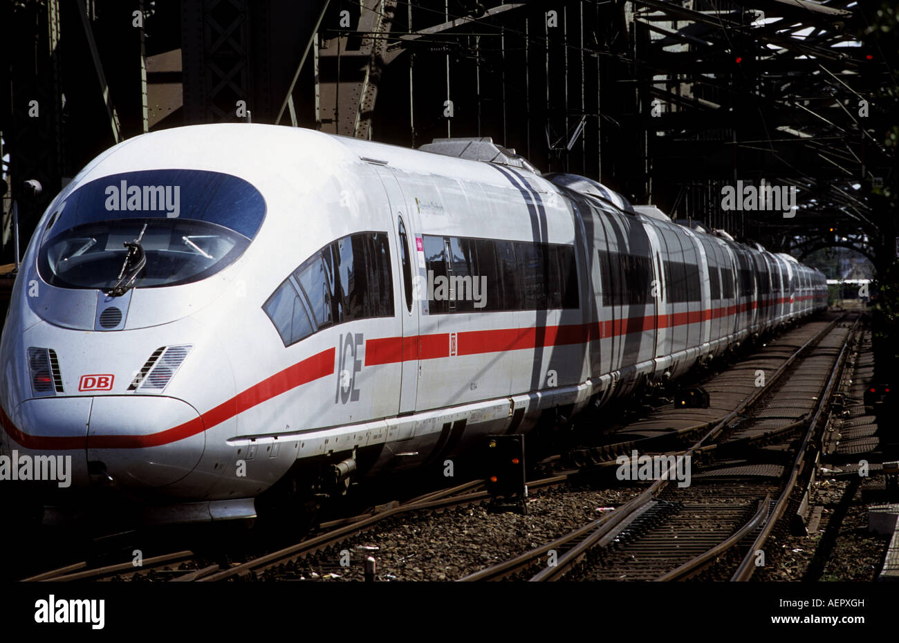 Deutschen Bahn AG intercity Express Personenzug, Köln, Nord Rhein Westfalen, Deutschland. Stockfoto