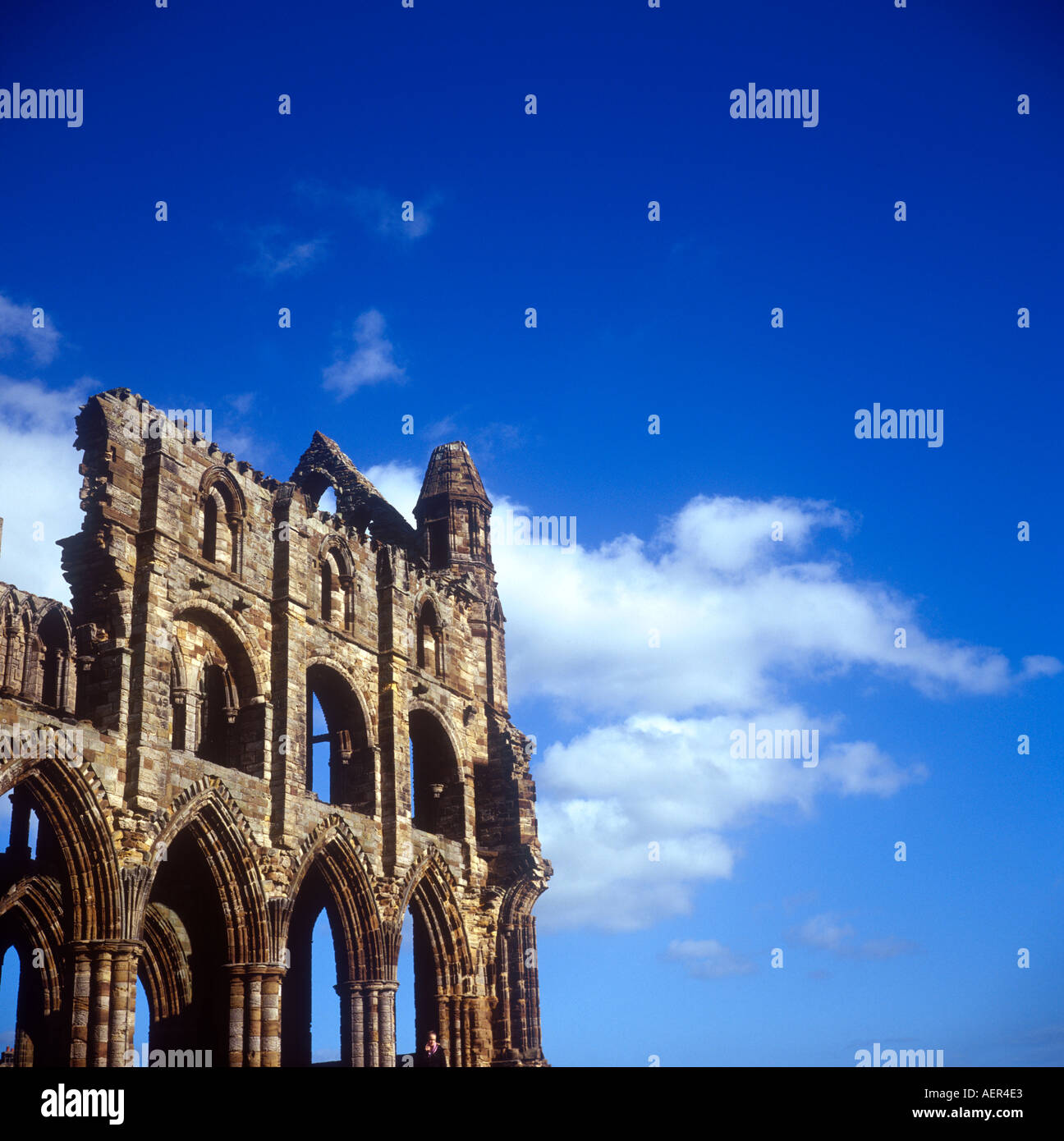 Die Ruinen von Whitby Abbey AD 657 in North Yorkshire England gegründet Stockfoto