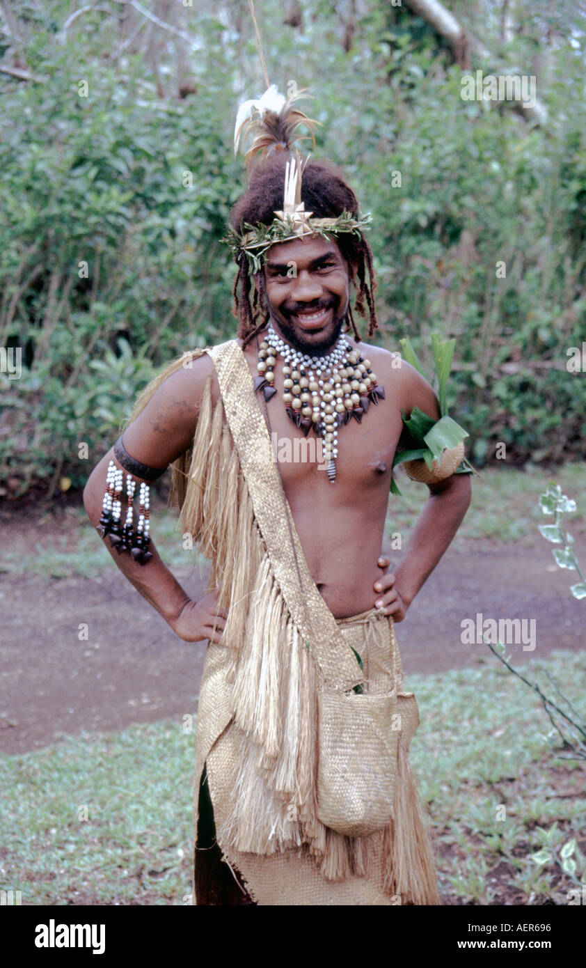 Porträt eines Mannes aus Ekasup Cultural Village Efate Island Vanuatu Stockfoto