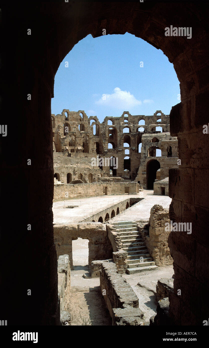 römische Amphitheater el Djem Tunesien Stockfoto